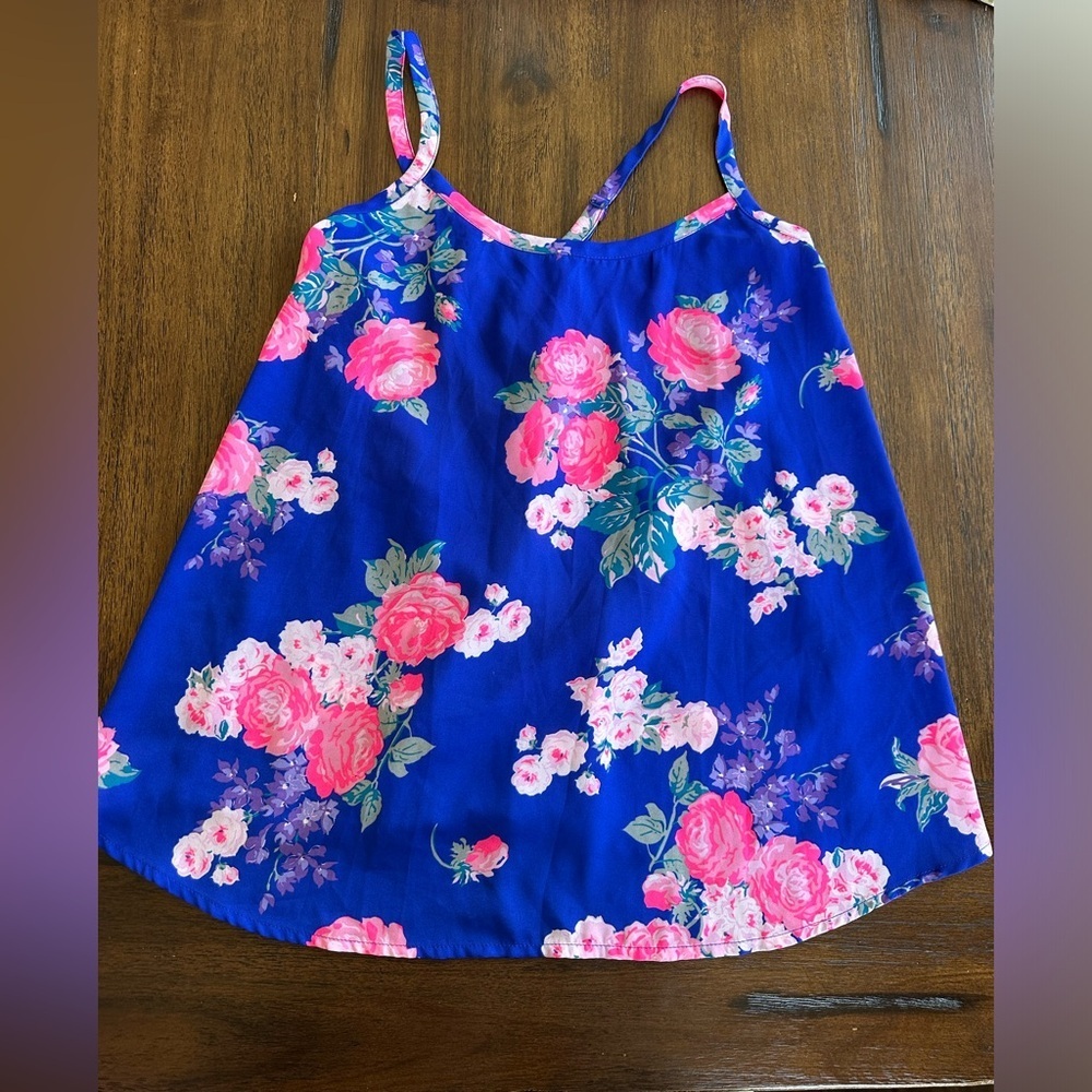 Torrid Women’s Pink/ Blue Floral Tank Top - size Torrid 00